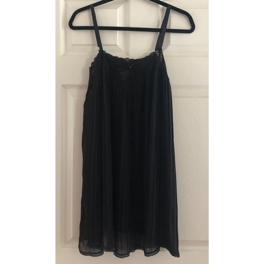 Oscar de la‎ Renta Pink Label Nightgown Black Lingerie Lace Detail Whimsygoth Lg - Picture 2 of 9